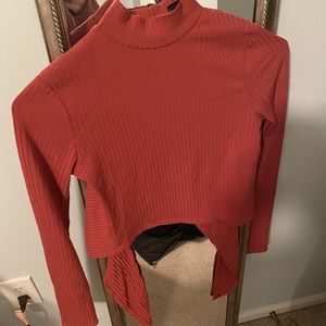Forever 21 open back long sleeve crop top